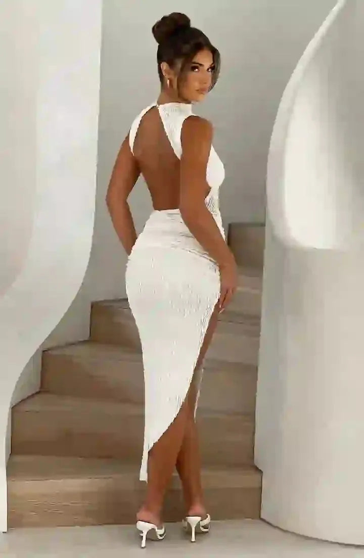 Aphrodite Midi Dress Elegant Womens Outfit