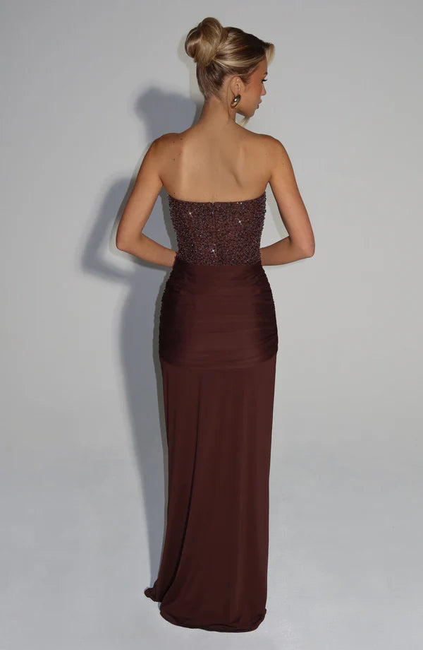 Sienna Maxi Dress with Scarf Elegant Womens Evening Outfit